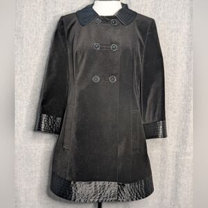LOFT Black Coat with Gold Chain Detail